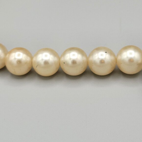 Chunky Statement Necklace Large Cotton Beads Imitation Pearls With Spacers Vtg - Picture 9 of 9